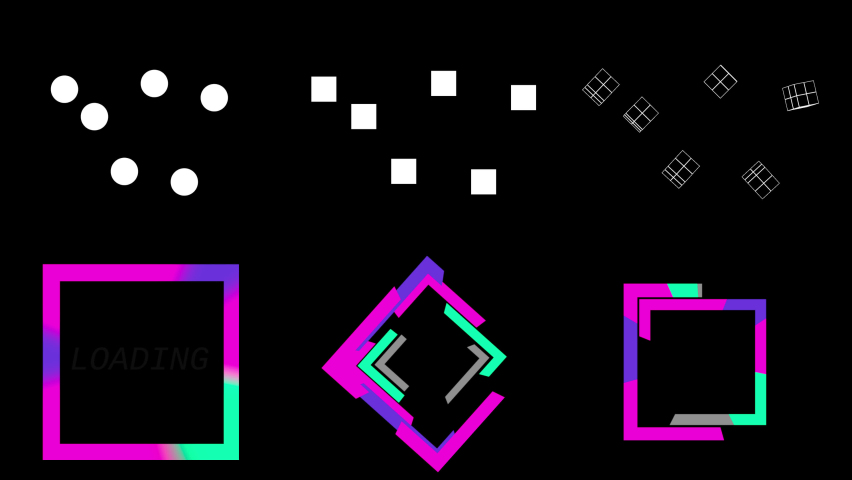 Computer loading UI elements with Alpha. Coputer User interface loopable.