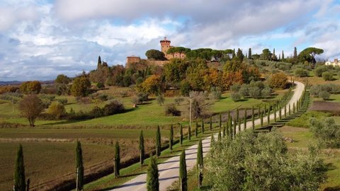 Amazing Tuscany - the typical view over the rural landscapes and farms - travel photography