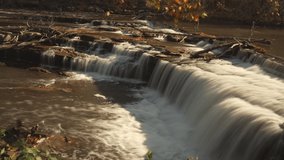 This time lapse video showcases a scenic rushing waters landscape at Indiana's beautiful Upper Cataract Falls waterfall.