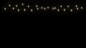 White Christmas light bulbs. Light strings with flashing white tungsten light bulbs. Looping isolated 3D rendering Christmas light decoration background animation - Powered by Shutterstock - Get 15% off with code: PIKWIZARD15