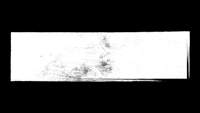 Abstract grunge dirty monochrome rectangular shape on black background. Scratched damaged dynamic element in trendy vintage stop motion style. Seamless loop animation for design banner, stamp. Royalty-Free Stock Footage #1083391537
