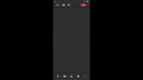 Animated outro transition of a video conference disconnecting through a phone_Video Call Interface Element.