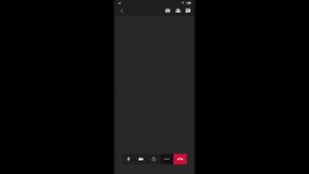Animated outro transition of a video call disconnecting through a phone with dark background_Video Call Interface Element.