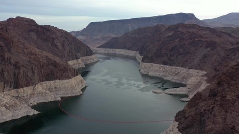 Aerial view of Lake Mead just before the Hoover Dam.