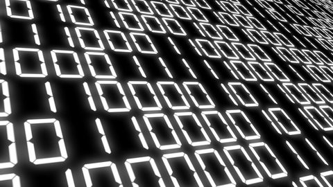 Digital numbers binary random numbers 7 segments background motion graphics
