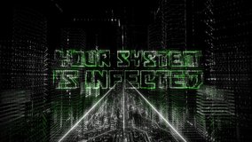 Hacker Message Your System Is Infected Appears In Online Net Cyberspace. Internet Hacker Connects To Futuristic Net Cyberspace World. Global Net Cyberspace Hacker Threat To Computer Server Network - Powered by Shutterstock - Get 15% off with code: PIKWIZARD15