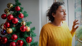 Video about woman feeling sad and depressed during christmas