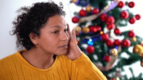 This video is about one woman suffering christmas holiday depression