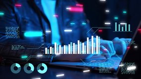 Businessman laptop computer NFT GameFi DeFi financial futuristic graph chart statistic graphic, Business investment stock exchange market crypto currency data analytics metaverse digital technology - Powered by Shutterstock - Get 15% off with code: PIKWIZARD15