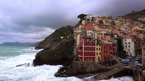 Village of Riomaggiore in Cinque Terre at the Italian coast - travel photography