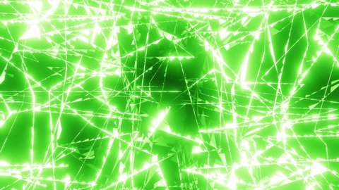 Abstract Glowing spark neon green background kaleidoscope. Vj Flickering seamless VJ neon HD.