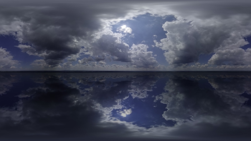 clouds Panoramic Sky HDRI panorama Sky for films sky without ground Mirror in the water Royalty-Free Stock Footage #1083484648
