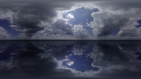 clouds Panoramic Sky HDRI panorama Sky for films sky without ground Mirror in the water