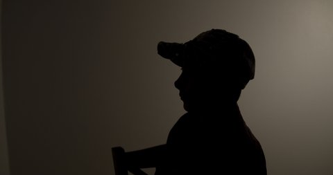 Silhouette Woman Giving Anonymous Interview Dark Stock Footage Video ...