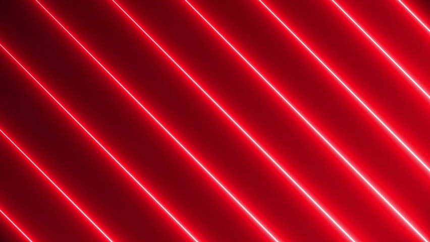 Neon lights glowing futuristic trendy red color seamless neon light line technology motion background. Royalty-Free Stock Footage #1083520642
