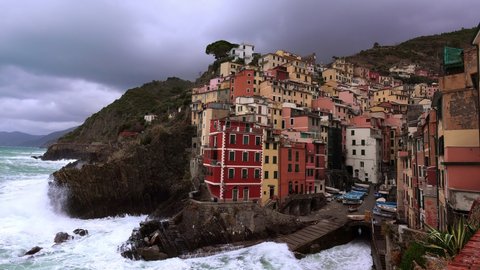 Colorful houses of Riomaggiore at the Italian west coast - Cinque Terre - travel photography