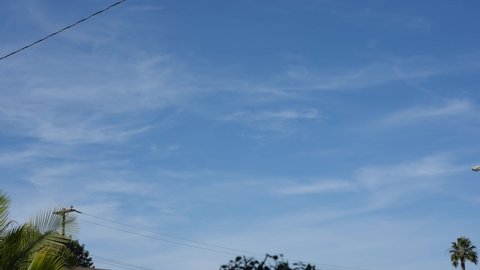 Carson , California , United States - 11 25 2021: Carson, California USA - November 25, 2021: time lapse of the Goodyear Blimp crossing the sky