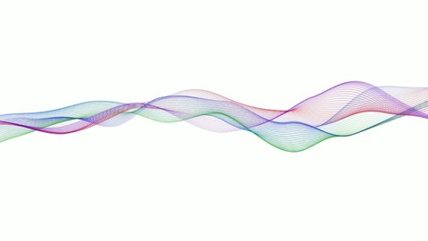 New colorful particle wave animated on white background
