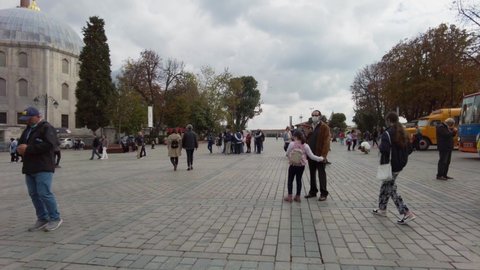 Istanbul Hagia Sophia in Sultanahmet square. Turkey Istanbul September 2021