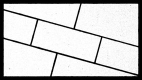 Vintage screen effect in slanting brick wall layout in a loop_Film Frame Video Element
