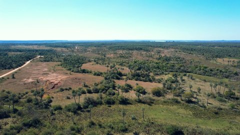Aerial view of el palmar national park, located in Entre Rios. Argentina. El Palmar National Park, one of Argentina's national parks, located in the center-west of the Entre Ríos province.