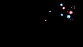 4K vertical footage animation. set of emoji icon heart for love and thumb up for like comment reaction emotion during live stream on Social media via mobile application with black background screen - Powered by Shutterstock - Get 15% off with code: PIKWIZARD15