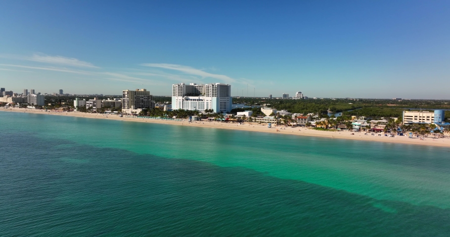 Florida destination Hollywood Beach 5k drone footage