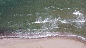 Small wave, Soft wave on sand beach for opening video, text space. white sand beach, Ocean Wave On Sandy Beach