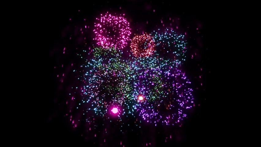 Real Fireworks display celebration, Colorful New Year Firework 4K 30 FPS Royalty-Free Stock Footage #1083590428