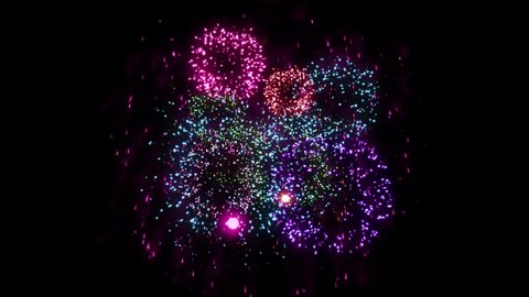 Real Fireworks display celebration, Colorful New Year Firework 4K 30 FPS