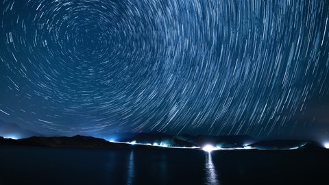 Star Trails Perseid Meteor Shower 15mm North Sky Lake Isabella Sierra Nevada Mts California USA Astrophotography Time Lapse