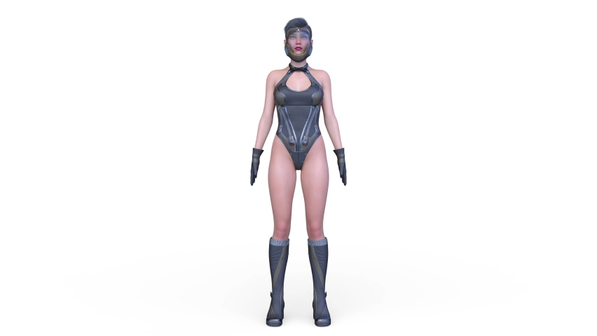 3D rendering of a female warrior