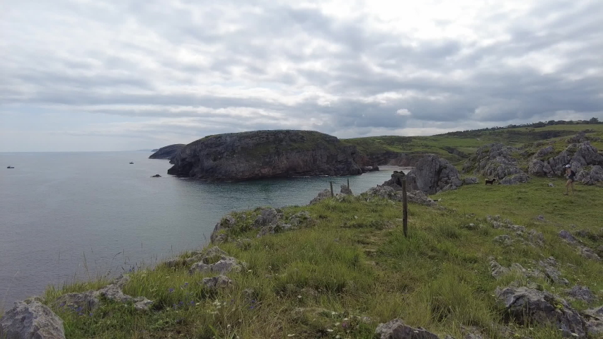 Prellezo beach cliff in cantabria
