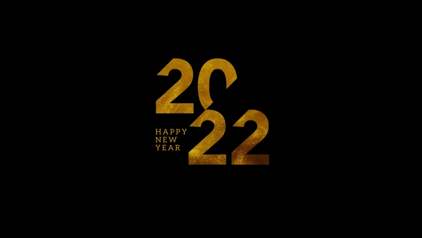 Happy New Year 2022 golden shining particles opener creative concept on black background. New Year resolution concept. Golden shining 2022 typography.  | Shutterstock HD Video #1083619438