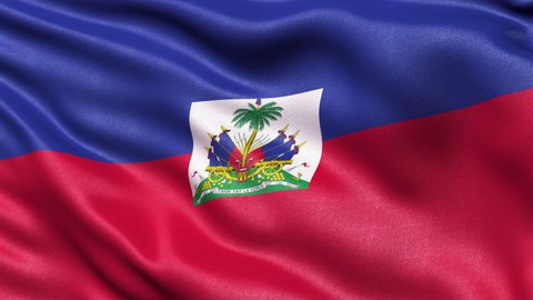 Haiti Flag Seamless Loop. 3D animation.