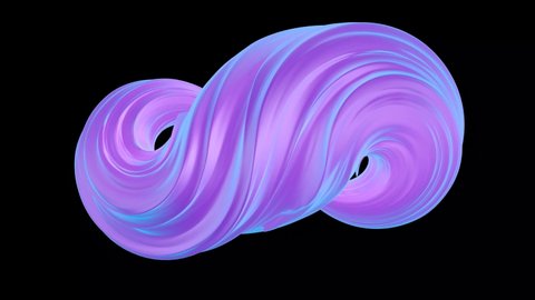 Abstract whimsical infinity animation. Animation with oil paints. 3D loop animation.