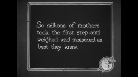 CIRCA 1919 - Women measure a baby as part of a government study to reduce infant mortality.