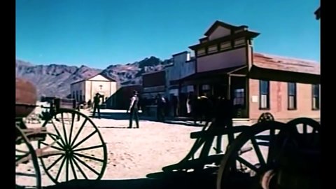 CIRCA 1974 - In this western film, two gunfighters are confused about why neither of them has been killed in a showdown.