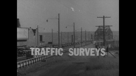CIRCA 1936 - Traffic surveys help improve the traffic on New Jersey's Victory Bridge.