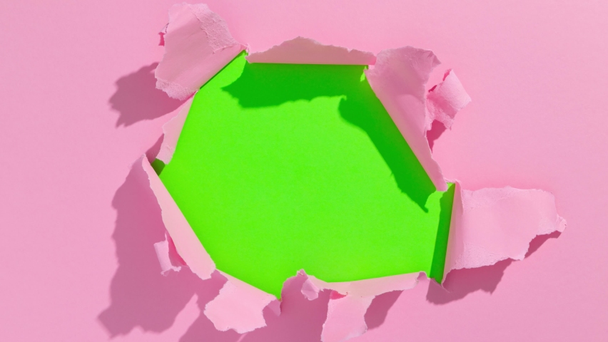 Unwrapping gift for saint Valentine's Day revealing a green screen - Stop Motion Animation - Pink bow on pink wrapping paper Royalty-Free Stock Footage #1083638878