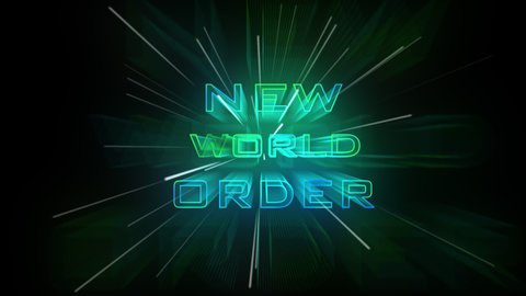 Neon animation text new world order