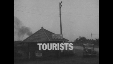 CIRCA 1936 - A montage of tourism in Michigan.