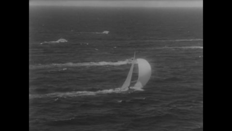 CIRCA 1967 - Sailboats compete in the America's Cup competition held in Australia.
