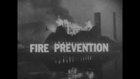 CIRCA 1936 - Buildings go up in flames in Chicago.