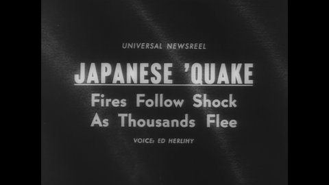CIRCA 1964 - A deadly earthquake in Niigata, Japan leads to destructive oil fires.