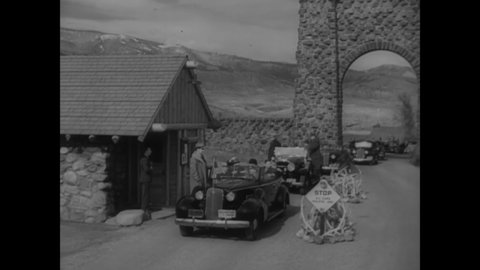 CIRCA 1937 - FDR visits Yellowstone National Park (narrated in 1962).