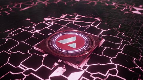 Avalanche AVAX blockchain industry for smart contracts. Avalanche processor motherboard securing peoples data