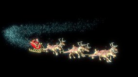 Santa Claus Rides Sleigh. High Quality footage with Alpha Channel, 25 FPS. - Powered by Shutterstock - Get 15% off with code: PIKWIZARD15
