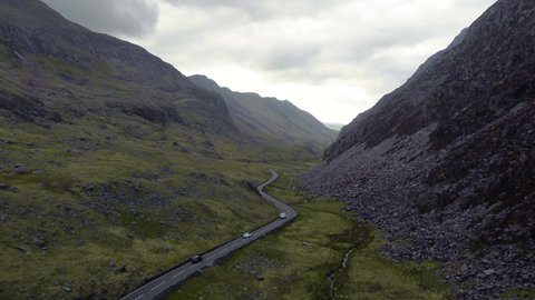 A fly through the mountains in Snowdonia, North Wales.
