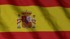 Spanish flag waving in the wind. Spain national flag video footage.